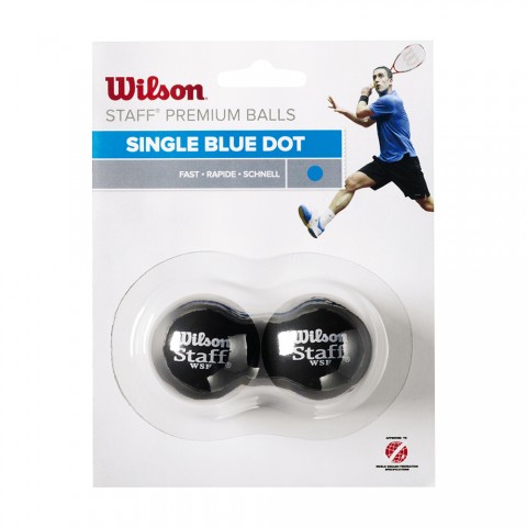 Balles Squash Wilson Staff Point Bleu x2 16257