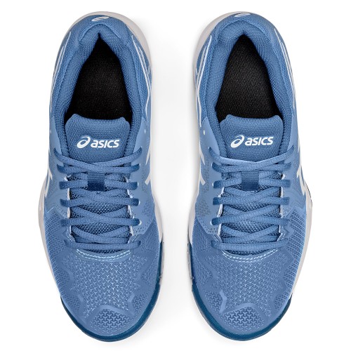 Chaussures Asics Tennis Gel Resolution 8GS Junior Bleu/Blanc