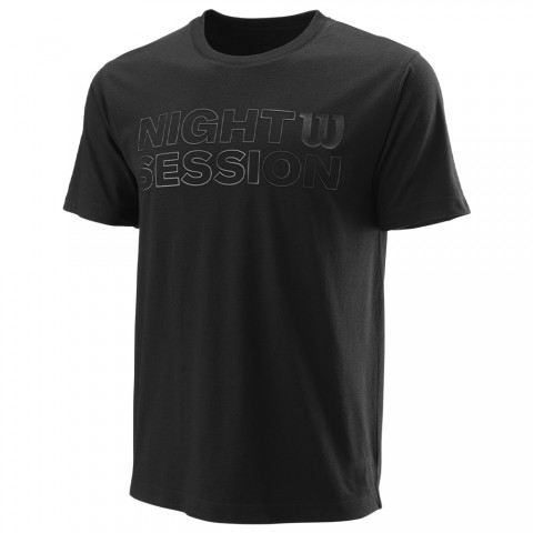 Tee-shirt Wilson Tech Night Session Homme Noir Tee-shirt Wilson Tech Night Session Homme Noir
