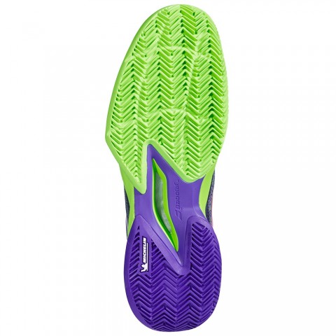 Chaussures Tennis Babolat Jet Mach 3 Terre Battue Homme Vert/Violet 18385