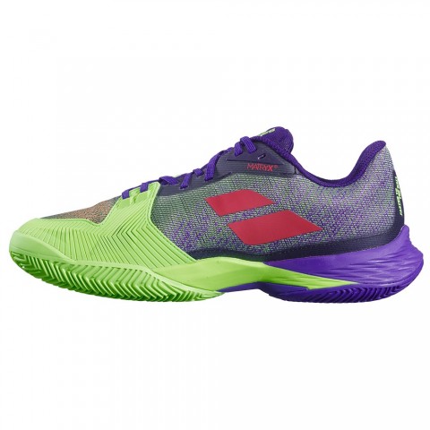 Chaussures Tennis Babolat Jet Mach 3 Terre Battue Homme Vert/Violet 18387