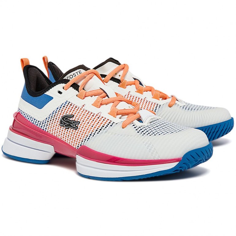 Chaussures Lacoste AGLT Ultra 21 Terre Battue Homme Blanc/Rouge