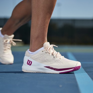 Chaussures Wilson Tennis Rush Pro Ace Toutes Surfaces Femme Beige/Blanc/Violet