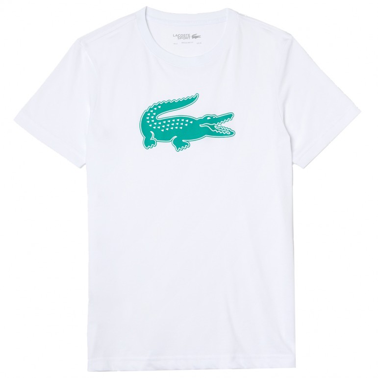 Tee Shirt Lacoste Crocodile Blanc Vert