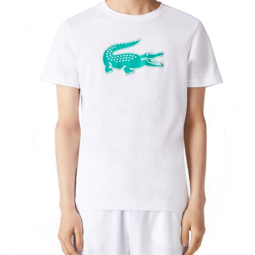 Tee-Shirt Lacoste TH2042 Crocodile Homme Blanc/Vert 18765
