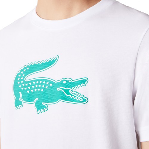 Tee-Shirt Lacoste TH2042 Crocodile Homme Blanc/Vert 18767