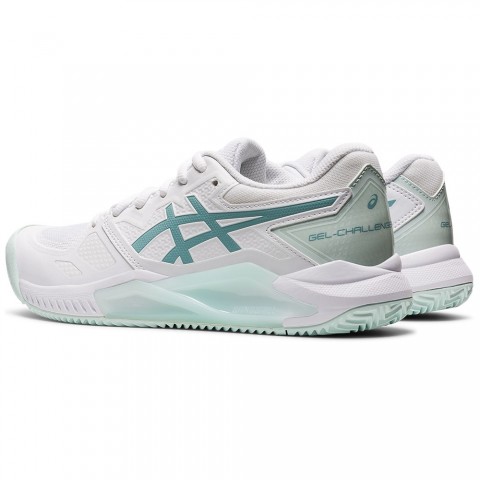 Chaussures Tennis Asics Gel Challenger 13 Terre Battue Femme Blanc/Bleu 19513