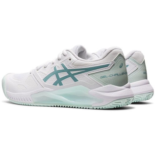 Chaussures Tennis Asics Gel Challenger 13 Terre Battue Femme Blanc/Bleu 19513
