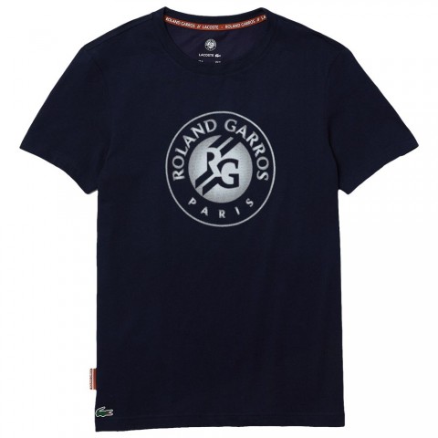 Tee-Shirt Lacoste TH0970 Roland Garros Homme Bleu Marine/Blanc