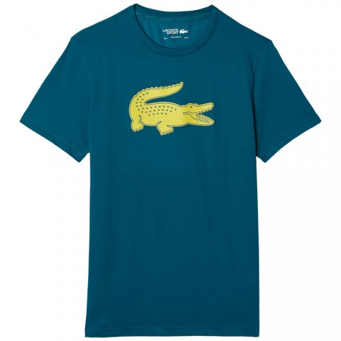 Tee-shirt Lacoste TH2042 Crocodile 3D Homme Bleu/Jaune
