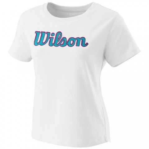 Tee-Shirt Tennis Wilson Script Eco Femme Blanc 20475