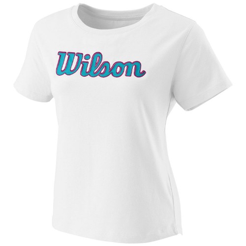 Tee-Shirt Tennis Wilson Script Eco Femme Blanc 20475