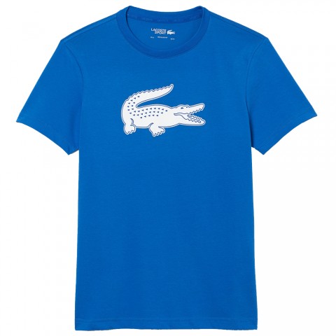 Tee-shirt Lacoste TH2042 Crocodile 3D Bleu/Blanc 20803