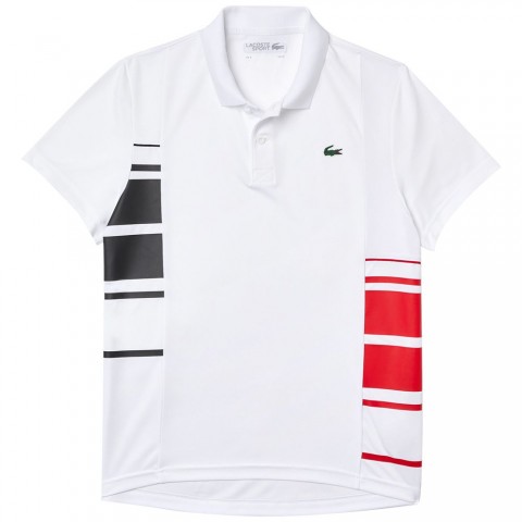 Polo Lacoste DH0866 Homme Blanc/Noir/Rouge Polo Lacoste DH0866 Homme Blanc/Noir/Rouge
