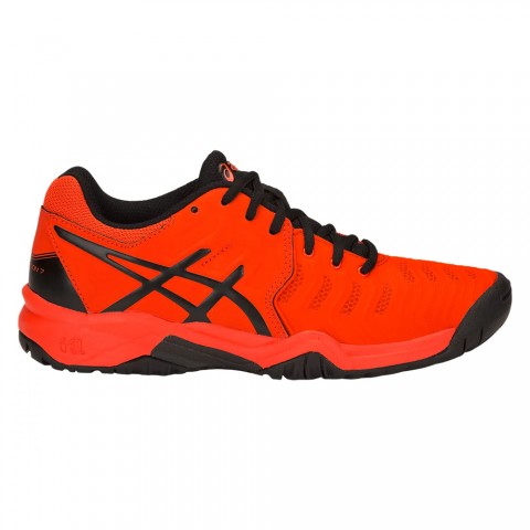 Chaussures Asics Tennis Gel Resolution 7 GS Toutes Surfaces Junior Rouge/Noir