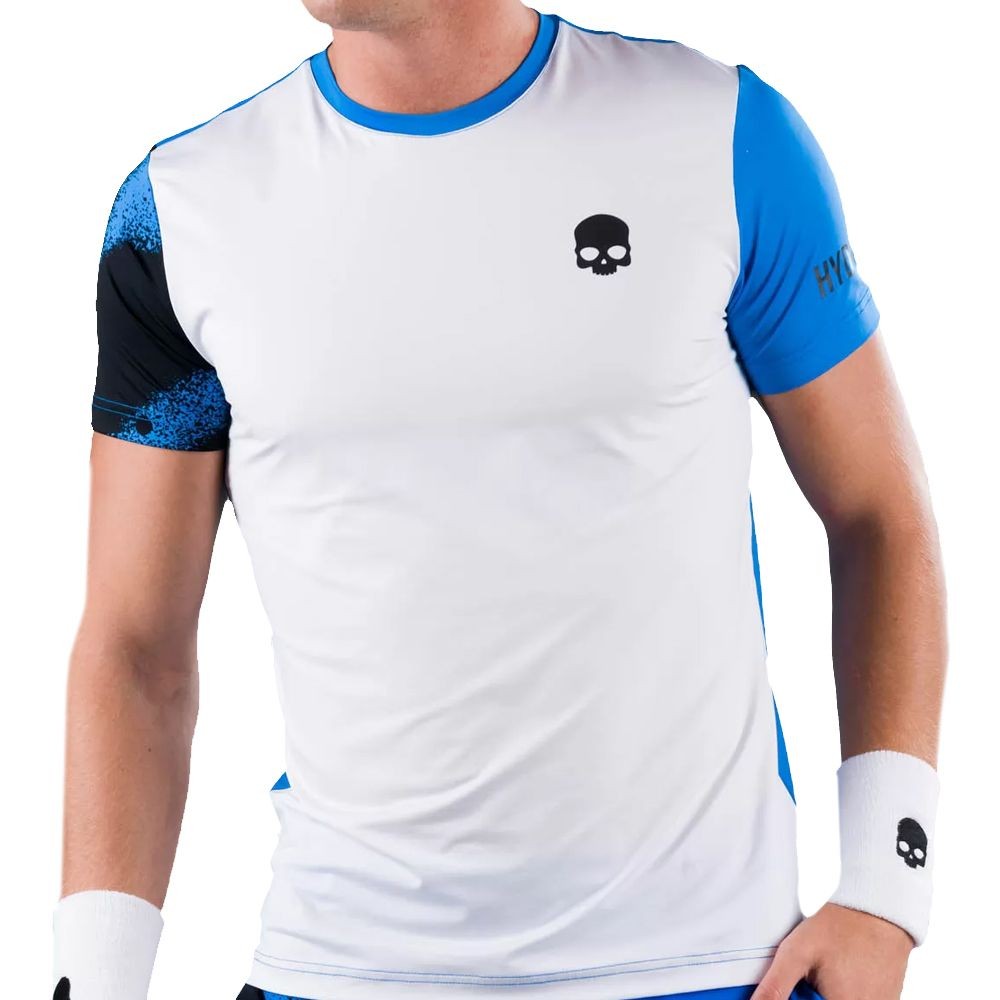 Tee-shirt Hydrogen Spray T00508 Homme Blanc/Bleu - Sports Raquettes