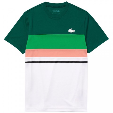 Tee-shirt Lacoste TH6947 Colorblock Homme Vert/Orange 21087