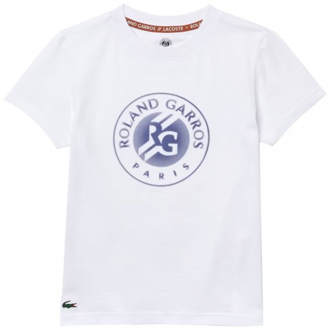 Tee-shirt Lacoste TJ2092 Junior Blanc/Bleu Marine Tee-shirt Lacoste TJ2092 Junior Blanc/Bleu Marine