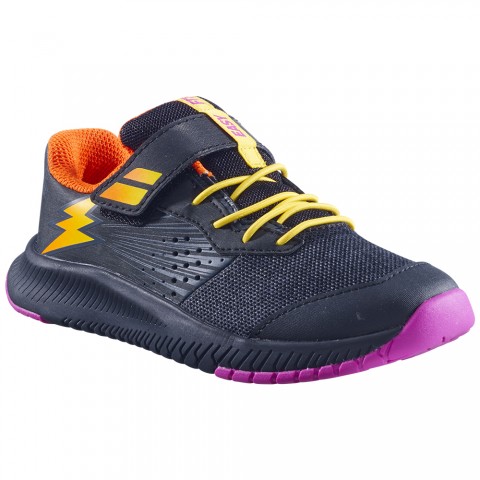 Chaussures Tennis Babolat Pulsion Velcro Toutes Surfaces Junior Noir/Violet 21256