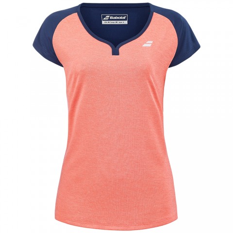 Tee-shirt Babolat Play Femme Corail/Bleu 21296