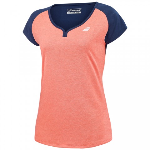 Tee-shirt Babolat Play Femme Corail/Bleu 21298