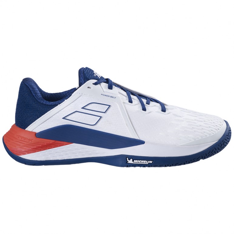 Chaussures Babolat Tennis Propulse Fury 3 Toutes Surfaces Homme Blanc/Bleu