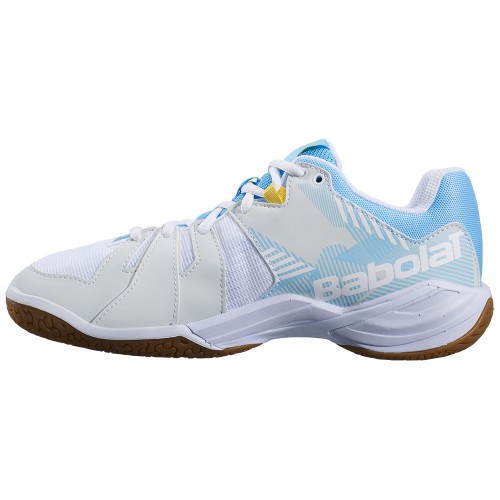 Chaussures Badminton Babolat Shadow Spirit Femme Blanc/Bleu/Jaune 21525