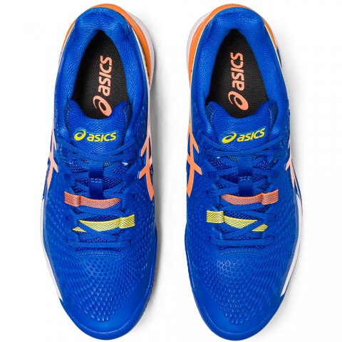 Chaussures Tennis Asics Gel Resolution 9 Terre Battue Homme Bleu/Orange 21711