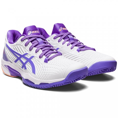 Chaussures Tennis Asics Solution Speed FlyteFoam 2 Terre Battue Femme Blanc/Violet 21772