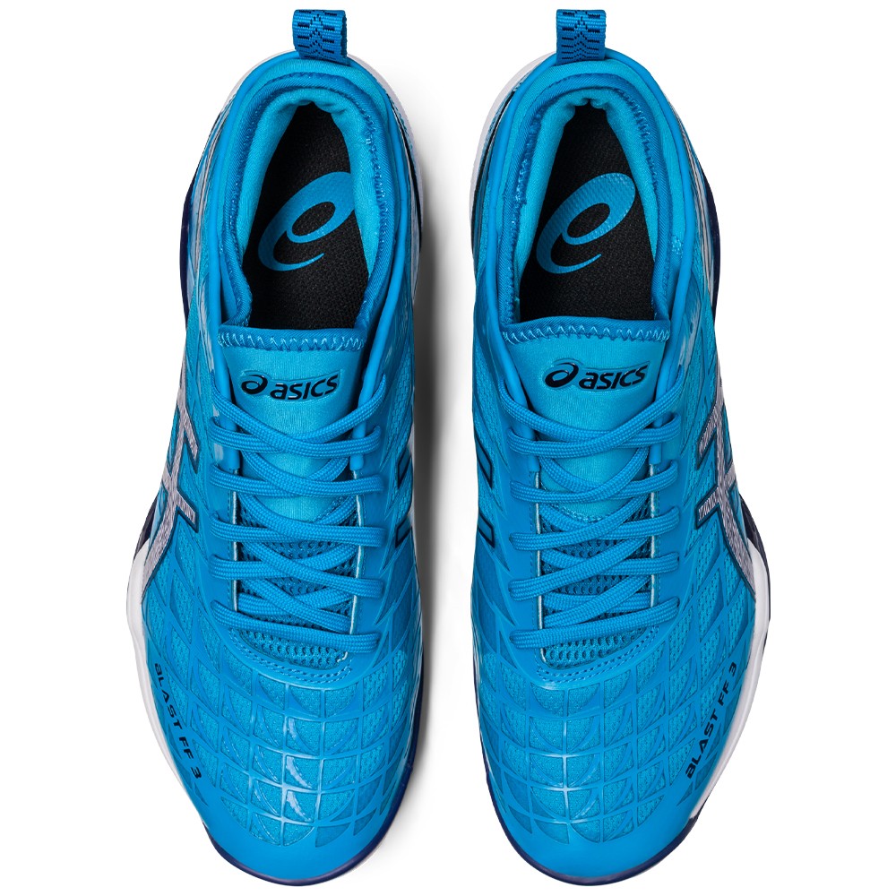 Chaussures Asics Blast FlyteFoam 3 Homme Bleu Sports Raquettes