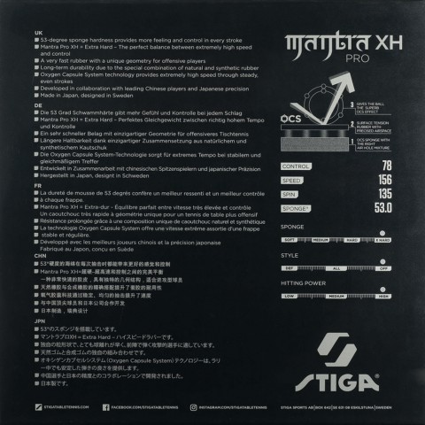 Revêtement Stiga Mantra Pro XH Noir 22585