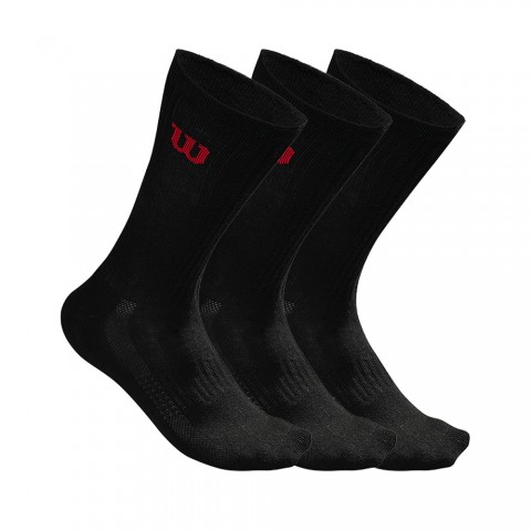 Chaussettes Wilson Crew Sock 3 Paires Homme Noir