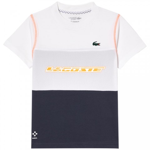 Tee-shirt Lacoste TJ6043 Daniil Junior Blanc/Bleu 23258