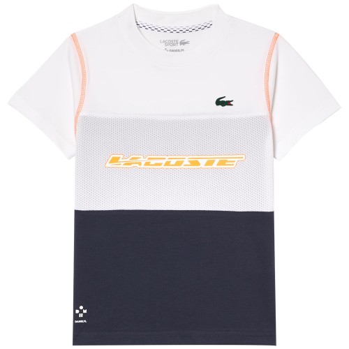 Tee-shirt Lacoste TJ6043 Daniil Junior Blanc/Bleu 23258