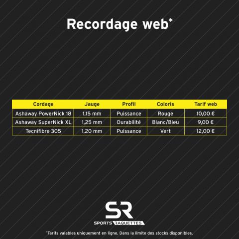 Option recordage Raquette Squash 23404