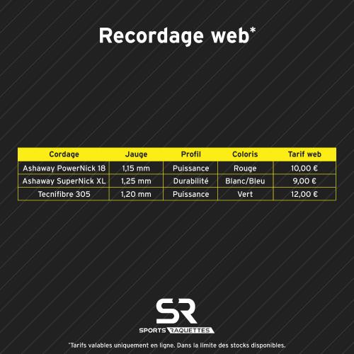 Option recordage Raquette Squash