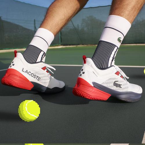 Chaussures Tennis Lacoste AG-LT23 Ultra Toutes Surfaces Homme Blanc/Rouge/Bleu 23415