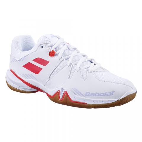 Chaussures Badminton Babolat Shadow Spirit Femme Blanc/Rouge 23736