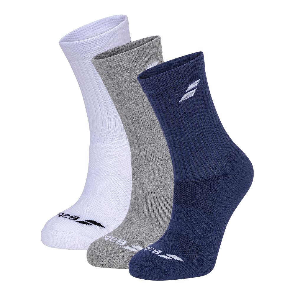 Chaussettes Babolat x3 Blanc/Bleu/Gris - Sports Raquettes