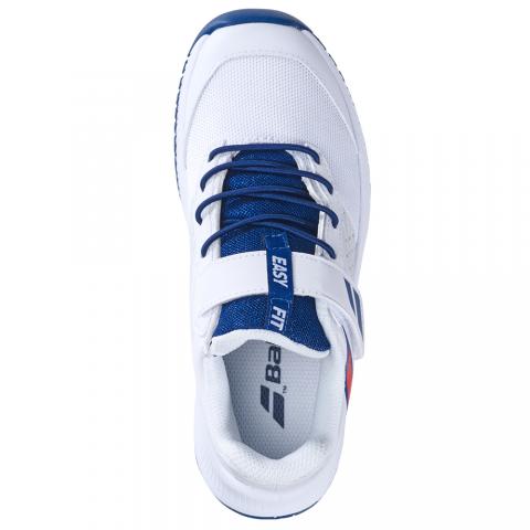 Chaussures Tennis Babolat Pulsion Toutes Surfaces Kid Blanc/Bleu Marine 23823