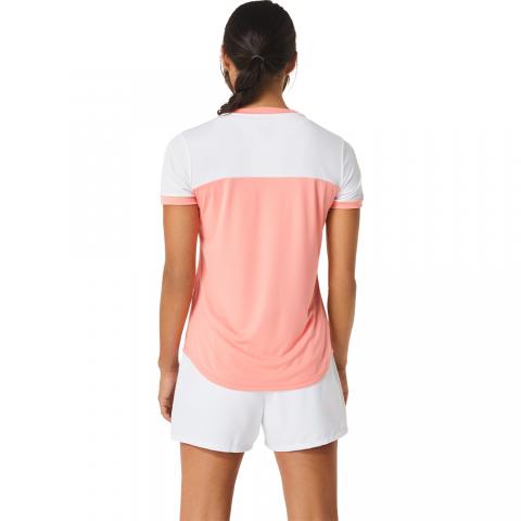 Tee-shirt Asics Court SS Femme Blanc/Rose 23929