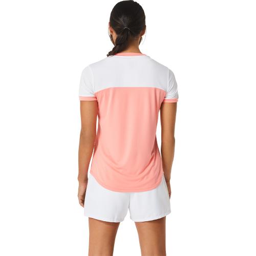 Tee-shirt Asics Court SS Femme Blanc/Rose 23929