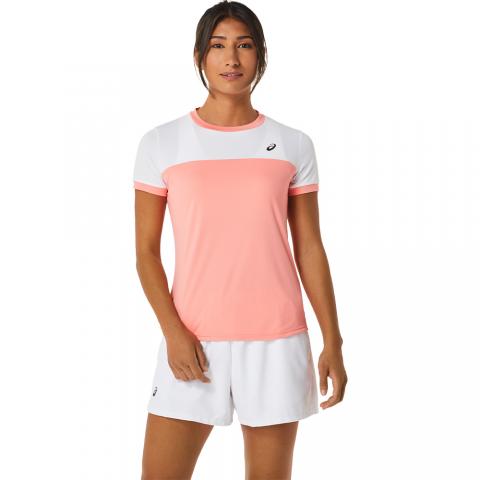 Tee-shirt Asics Court SS Femme Blanc/Rose 23930
