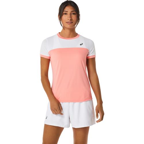 Tee-shirt Asics Court SS Femme Blanc/Rose 23930