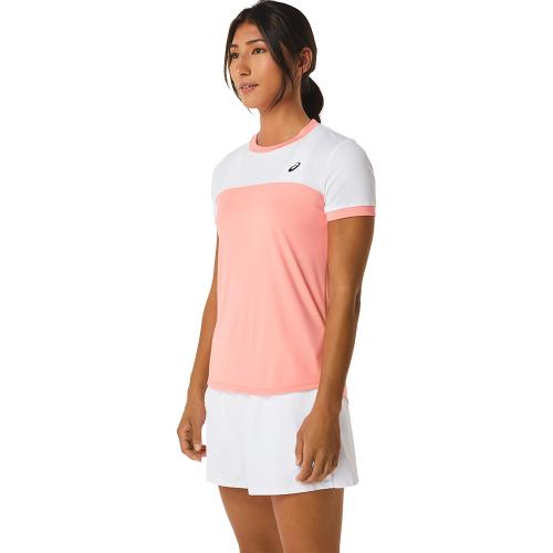 Tee-shirt Asics Court SS Femme Blanc/Rose 23931