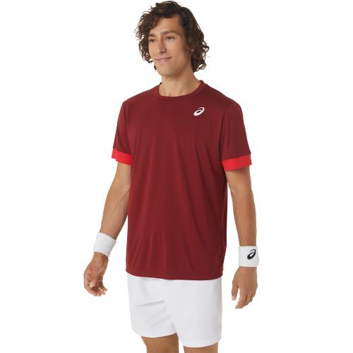 Tee-shirt Asics Court SS Homme Rouge 23963