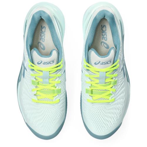 Chaussures Tennis Asics Gel Resolution 9 Terre Battue Femme Blanc/Bleu/Jaune 24001