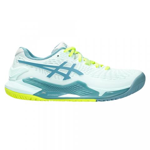 Chaussures Tennis Asics Gel Resolution 9 Toutes Surfaces Femme Blanc/Bleu/Jaune 24006