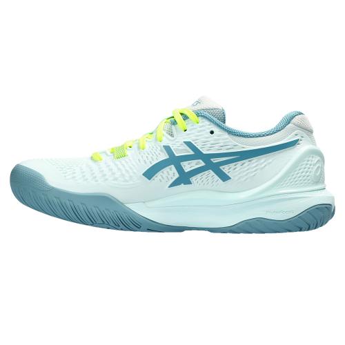 Chaussures Tennis Asics Gel Resolution 9 Toutes Surfaces Femme Blanc/Bleu/Jaune 24007