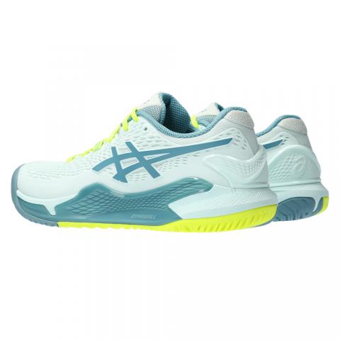 Chaussures Tennis Asics Gel Resolution 9 Toutes Surfaces Femme Blanc/Bleu/Jaune 24008
